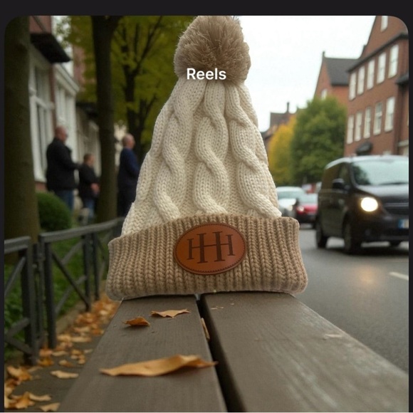 Other - Beige and Cream Knit Beanie